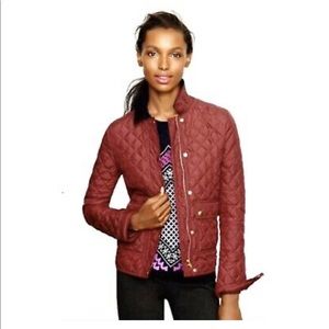 Burgundy jcrew quilted field jacket